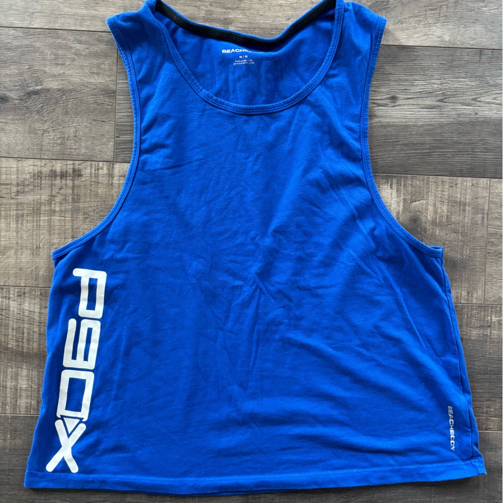 Beachbody Blue and White P90X Tank Top